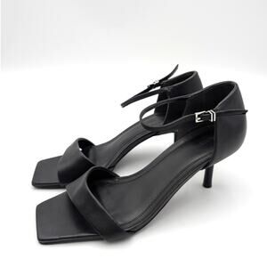 Nordstrom Stanton Ankle Strap Heel Sandals Women's Black Size US7M EU37